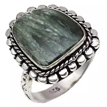 Серебряные украшения ручной работы с драгоценным камнем серафинитом 9