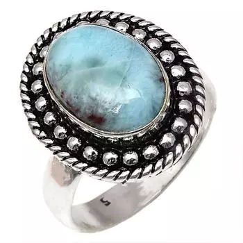 Серебряные украшения ручной работы с драгоценным камнем Ларимар Кабошон 9.5