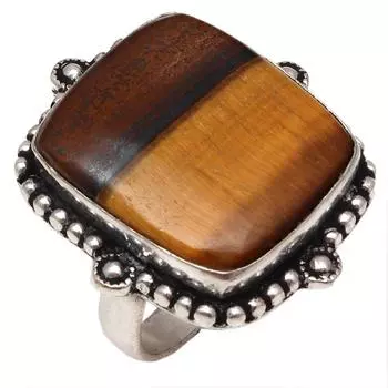 Серебряные украшения ручной работы с драгоценным камнем тигровый глаз 8