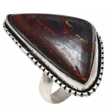 Серебряные украшения ручной работы с драгоценным камнем 7 из железа и тигрового глаза