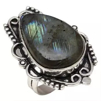 Серебряные украшения ручной работы с драгоценным камнем лабрадорит 7