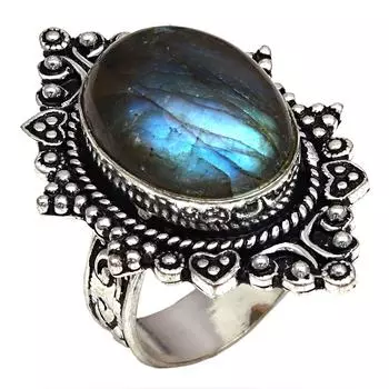 Серебряные украшения ручной работы с драгоценным камнем лабрадорит 9