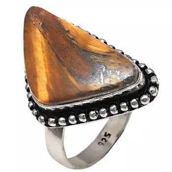 Серебряные украшения ручной работы с драгоценным камнем тигровый глаз 7.5