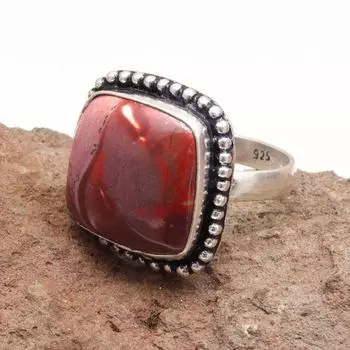 Серебряные украшения ручной работы с драгоценным камнем Wild Horse Jasper 8.5