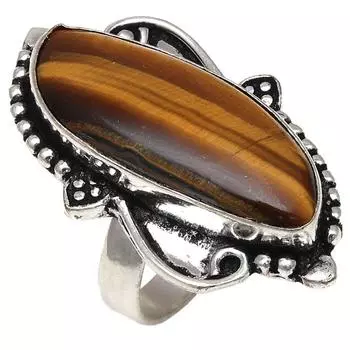 Серебряные украшения ручной работы с драгоценным камнем тигровый глаз 7.5