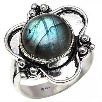 Серебряные украшения ручной работы с драгоценным камнем лабрадорит 8.5