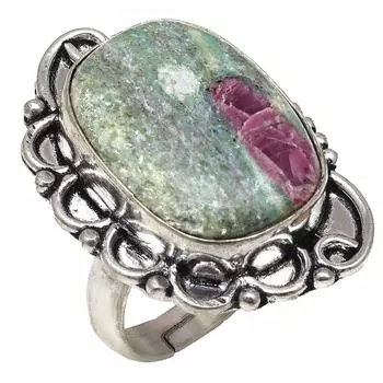 Серебряные украшения ручной работы с драгоценным камнем фукситом 8A