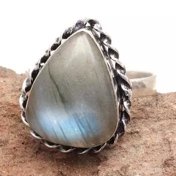 Серебряные украшения ручной работы с драгоценным камнем лабрадорит 10