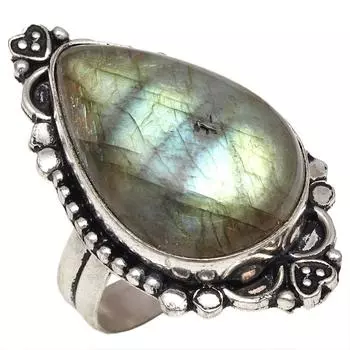 Серебряные украшения ручной работы с драгоценным камнем лабрадорит 9.5