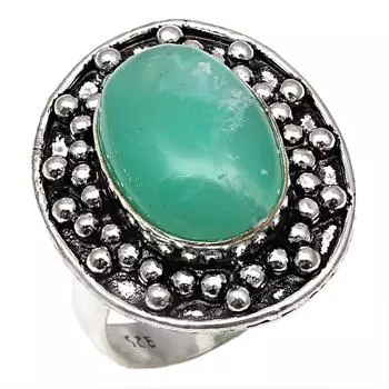 Серебряные украшения ручной работы с драгоценным камнем хризопраз 7