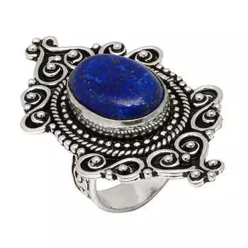 Серебряные украшения ручной работы с драгоценными камнями лазурит лазурит 6.75