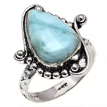 Серебряные украшения ручной работы с драгоценными камнями Ларимар 8.5