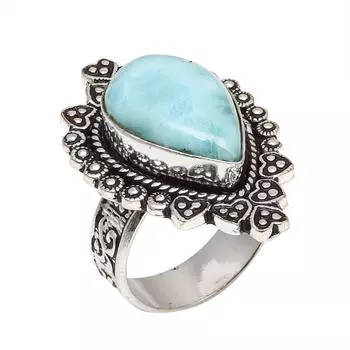 Серебряные украшения ручной работы с драгоценными камнями Ларимар 8.5