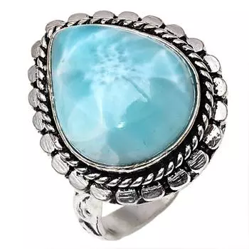 Серебряные украшения ручной работы с драгоценными камнями Ларимар Карбид 6.5