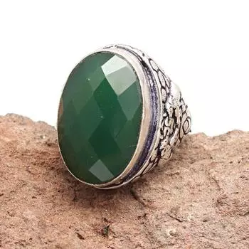 Серебряные украшения ручной работы с изумрудным кварцем 7.5