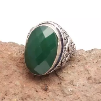 Серебряные украшения ручной работы с изумрудным кварцем 7.5