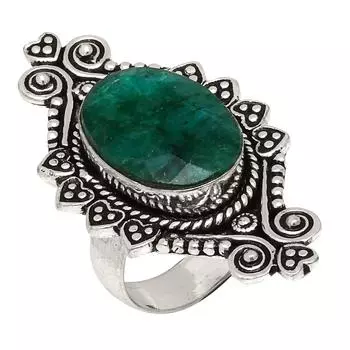 Серебряные украшения ручной работы с изумрудным кварцем 7.5