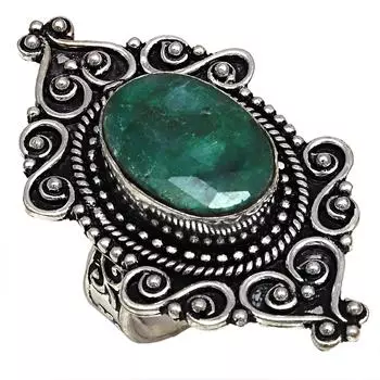 Серебряные украшения ручной работы с изумрудом 8