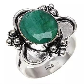 Серебряные украшения ручной работы с изумрудом и сапфиром 7