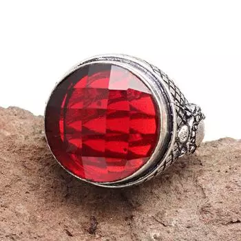 Серебряные украшения ручной работы с красным гранатом 7