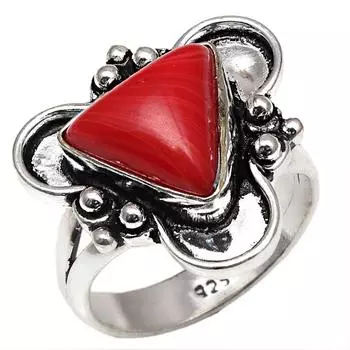 Серебряные украшения ручной работы с красным кораллом 8