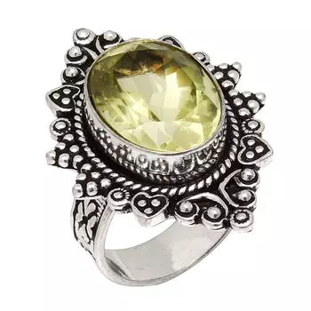 Серебряные украшения ручной работы с лимонным топазом 8.75