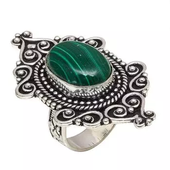 Серебряные украшения ручной работы с малахитом 8