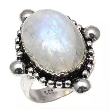 Серебряные украшения ручной работы с павлиньим лунным камнем 7