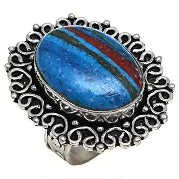 Серебряные украшения ручной работы с радужным кальциевым камнем 9