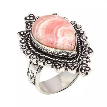 Серебряные украшения ручной работы с родохрозитом 8