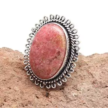 Серебряные украшения ручной работы с родонитом 8.5