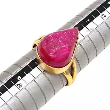 Серебряные украшения ручной работы с розовым окном и друзами из драгоценных камней 8.5