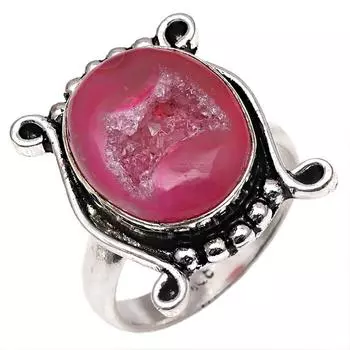 Серебряные украшения ручной работы с розовым окном и друзами из драгоценных камней 7