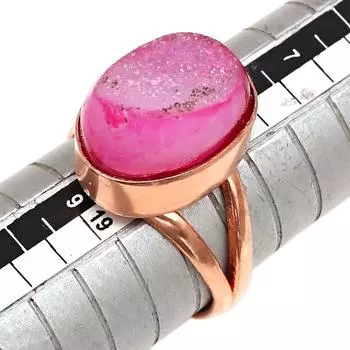 Серебряные украшения ручной работы с розовым окном и друзами из драгоценных камней 8.5