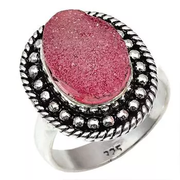 Серебряные украшения ручной работы с розовыми друзами 8