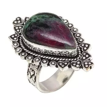 Серебряные украшения ручной работы с рубиновым цоизитом 8.5