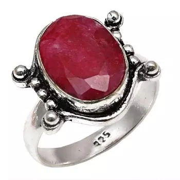 Серебряные украшения ручной работы с рубиновым сапфиром 8.5