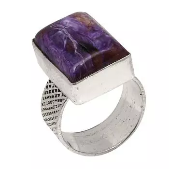 Серебряные украшения ручной работы с русским драгоценным камнем чероит 6.75