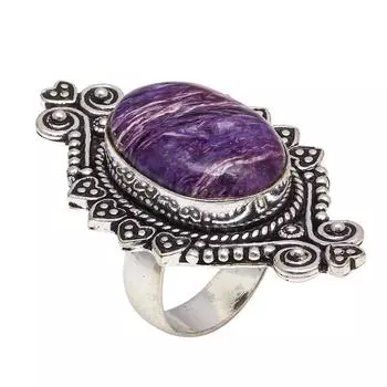 Серебряные украшения ручной работы с русским камнем чероит 7