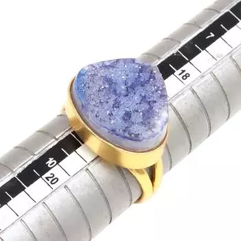 Серебряные украшения ручной работы с синим друзовым камнем 9