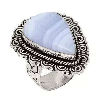 Серебряные украшения ручной работы с синим кружевным агатом 9