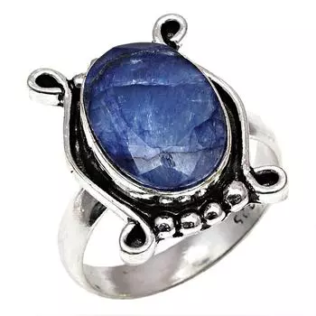 Серебряные украшения ручной работы с синим сапфиром 8