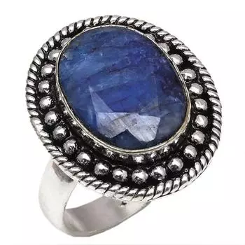 Серебряные украшения ручной работы с синим сапфиром 9