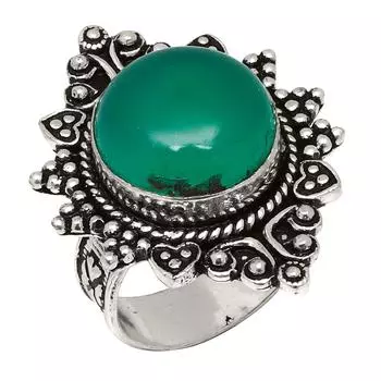 Серебряные украшения ручной работы с зеленым ониксом 9