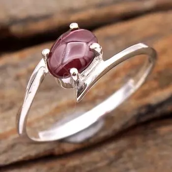 Серебряные украшения с подвесками, кольцо ручной работы, массивные украшения, кольцо с гранатом, натуральный драгоценный камень 4 красный