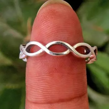 Серебряные украшения с шармом, серебряное кольцо, эффектные украшения, ювелирные изделия из чистого серебра, подарки для нее, женское кольцо 6.5 серебряный