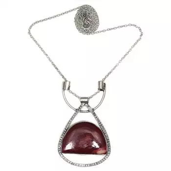 Серебряные ювелирные изделия из дикой лошадиной яшмы с драгоценными камнями 2,25 дюйма, подвески ручной работы