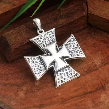 Серебряные ювелирные изделия, подвеска с мальтийским крестом из 100% твердого серебра 925 пробы