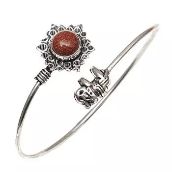Серебряные ювелирные изделия ручной работы с красным драгоценным камнем Sunsitara, браслеты-манжеты 7 дюймов, регулируемые