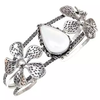 Серебряные ювелирные изделия ручной работы с молочным огненным опалом, браслеты-манжеты 7 дюймов, регулируемые